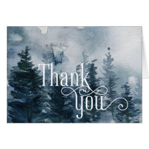 Winter Woodland Holiday Wedding Thank You Card