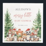 Winter Woodland Merry Little Christmas Baby Shower Napkin<br><div class="desc">For more advanced customisation of this design,  simply select the "Edit using Design Tool" button above!</div>