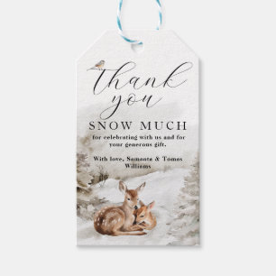 Winter Woodland Oh Deer Theme Baby Boy Shower Gift Tags
