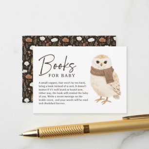 Winter Woodland Owl Baby Shower Books for Baby Enclosure Card