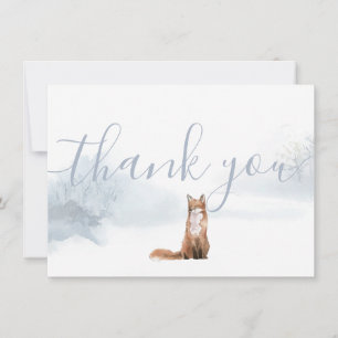 Winter Woodland Scene Fox Thank You Card