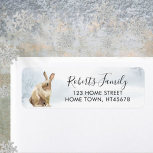 Winter Woodland Scene Rabbit Hare
