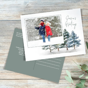 Winter Woodland Season's Greetings Photo Holiday Postcard