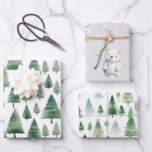Winter Woodland Teddy Bear Baby Shower  Wrapping Paper Sheet<br><div class="desc">Winter teddy bear themed baby shower template design. All text is adjustable if needed.</div>