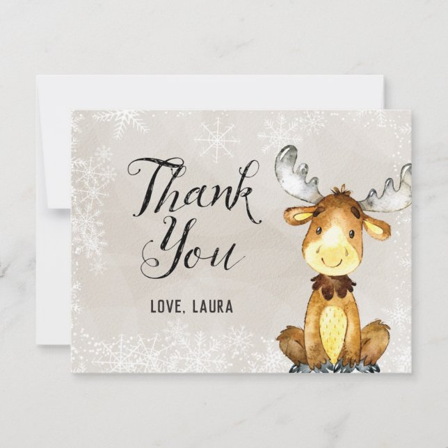 Winter Woodland Thank You Card (Front)
