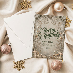 Winter Woodland Vintage Christmas Holiday Card