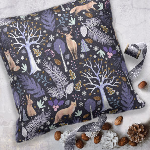 Winter Woodland Violet/Gold ID785 Cushion