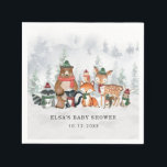 Winter Woodland Wonderland Forest Baby Animals Napkin<br><div class="desc">This magical design features a group of adorable woodland animals and frosty forest landscape in elegantly muted holiday colours.</div>
