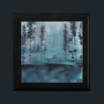 Winter Woods Gift Box<br><div class="desc">Winter Woods I by Chariklia Zarris. Features dark trees in deep blue hues in a watercolor-like style.</div>