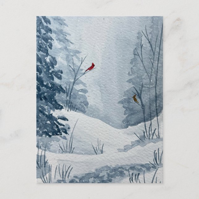 Winter Woods Wonderland Postcard (Front)