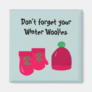Winter Woolies -  Mittens and Toque Magnet
