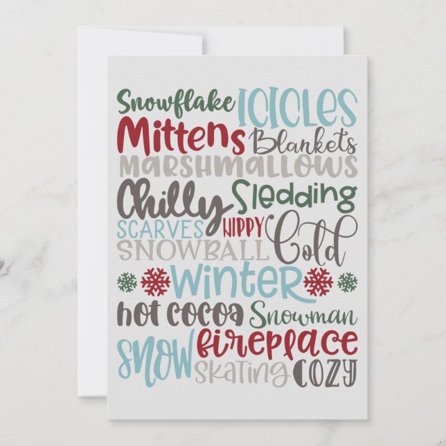Winter Words Subway Art Holiday Card (Front)