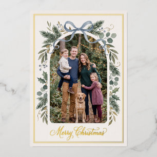 Winter Wreath and Bow Christmas Photo