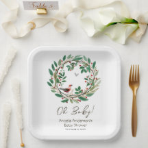 Winter Wreath Berry Christmas Baby Shower