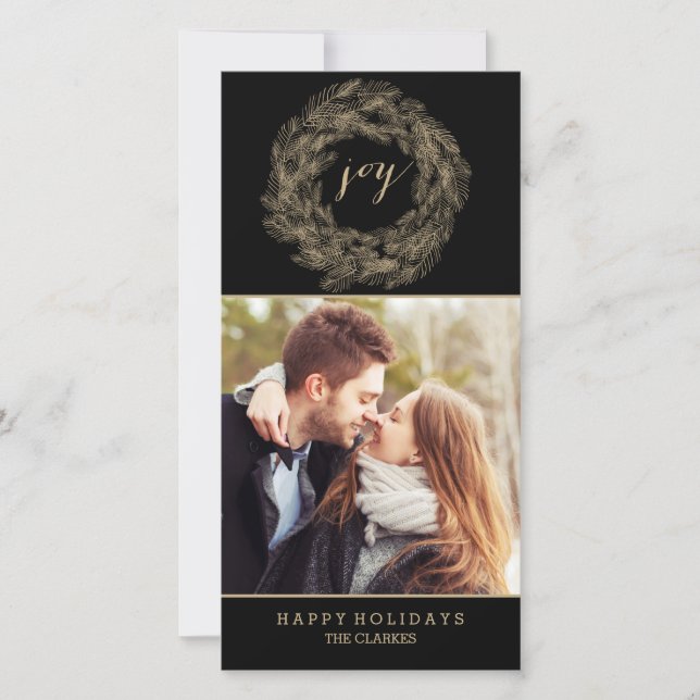 WINTER WREATH | JOY | STYLISH HOLIDAY CARD (Front)