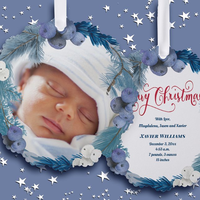 winter wreath new baby  Merry Christmas Tree Decoration Card (Creator Uploaded)