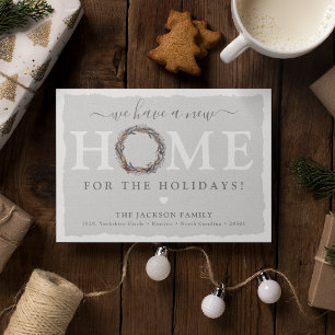 Winter Wreath New Home for the Holidays!  Announcement Postcard