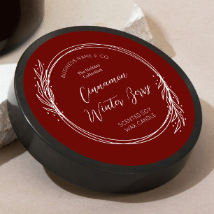 Winter Wreath Red & White Christmas Product Label
