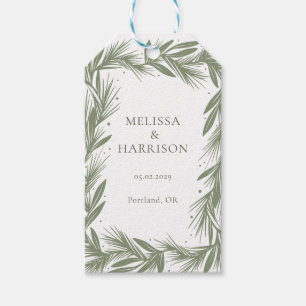 Winter Wreath Wedding Design Green Gift Tags