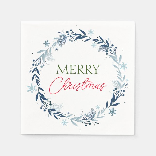 Winter wreath with Merry Christmas Napkin (Front)