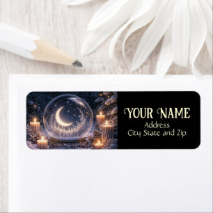 Winter Yule Solstice Moon Mystical Return Address