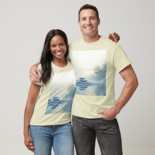 Winter Zen: Foggy Lake Balance T-Shirt