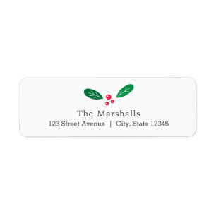 Winterberries EDITABLE COLOR Holiday Address Label