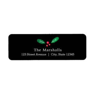 Winterberries EDITABLE COLOR Holiday Address Label