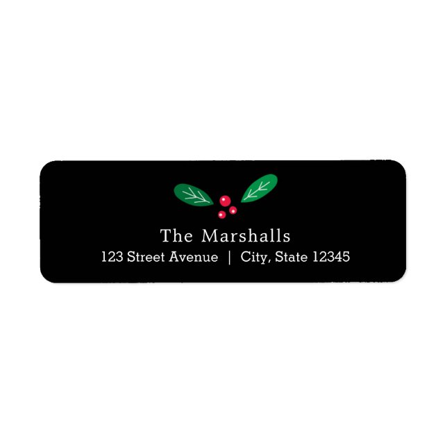 Winterberries EDITABLE COLOR Holiday Address Label (Front)