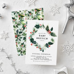 Winterberry and Holly Greenery Baby Brunch Invitation<br><div class="desc">Celebrate the upcoming arrival of your little one with our delightful customisable baby brunch invitation, featuring a charming design of watercolor variegated greenery, holly, and winter berries. Perfect for winter and Christmas baby showers, this invitation beautifully captures the joy and warmth of the season. Customise the invitation with your baby...</div>