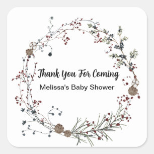 Winterberry Rustic Boho Wildflower Gardens Square Sticker