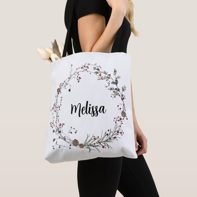 Winterberry rustic boho wildflowers bloom tote bag (Creator Uploaded)