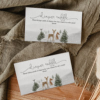 WinterBoho Woodland Diaper Raffle Enclosure Card