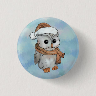 Wintereule 3 Cm Round Badge