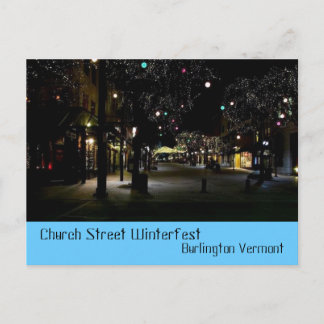 Winterfest Church Street Burlington Vermont Postcard