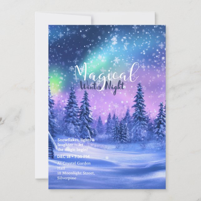 Winterful Party Invitation – Elegant Snowy Design (Front)