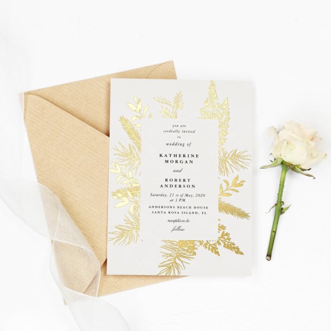 wintergreen foliage elegant wedding invitation (Creator Uploaded)