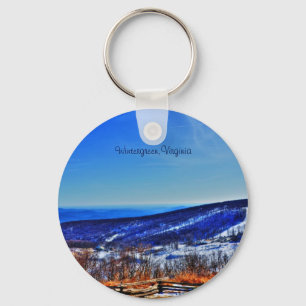 Wintergreen Virginia Mountain Ski Resort in Winter Key Ring