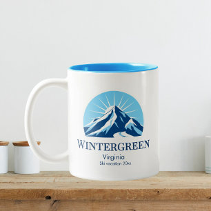 Wintergreen Virginia ski resort souvenir Two-Tone Coffee Mug