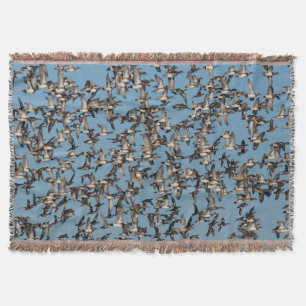 Wintering Ducks in Flight Throw Blanket