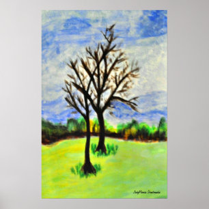Wintering Pecan Trees in Georgia Poster