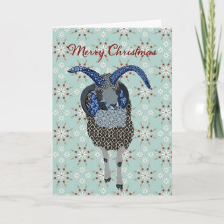 Winterland Jacobs Sheep  Christmas Greeting Holiday Card