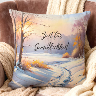 Winterlandschaft im Morgenlicht Cushion