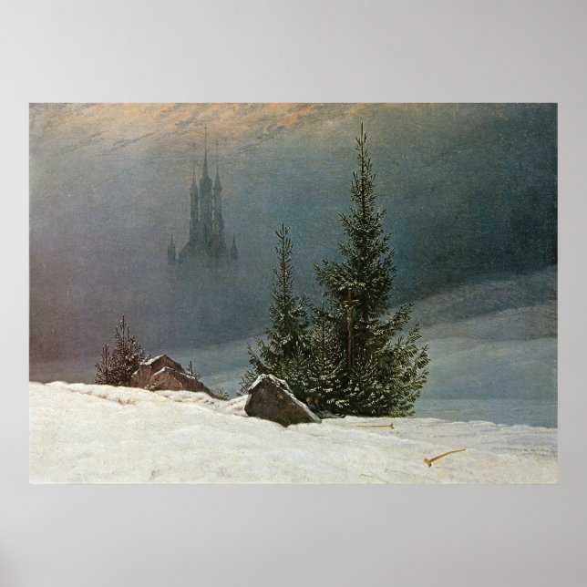Winterlandschaft mit Kirche Poster (Front)