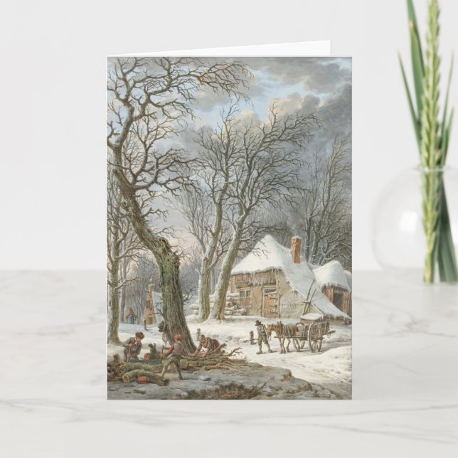 Winterlandschap (1759-1842) by Pieter Pietersz Holiday Card (Front)