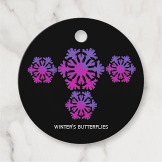 Winter's Butterflies snowflakes Favour Tags