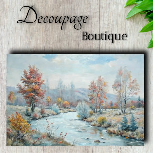 Winter's Dawn - Pastel Autumn River Decoupage Tissue Paper