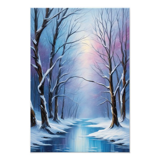 Winter's Elegance, Snowy Forest  Photo Print (Front)