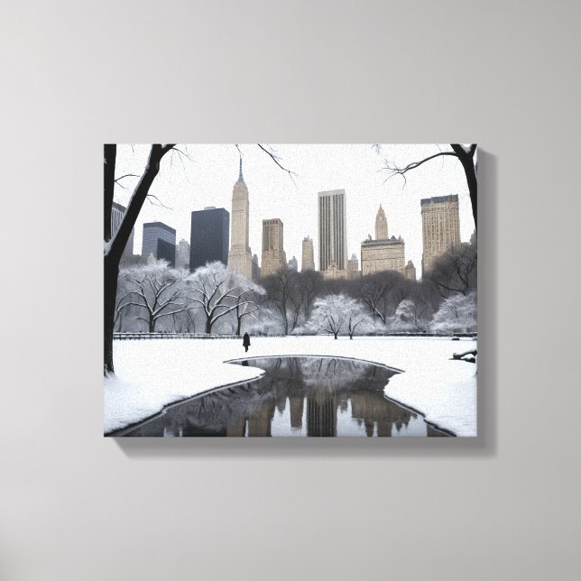 Winter's Embrace in Central Park Canvas Print (Front)