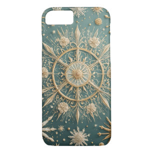 Winter's Golden Embrace: A Snowflake Serenade Case-Mate iPhone Case